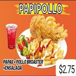 Papas + Pollo Broaster + Ensalada
